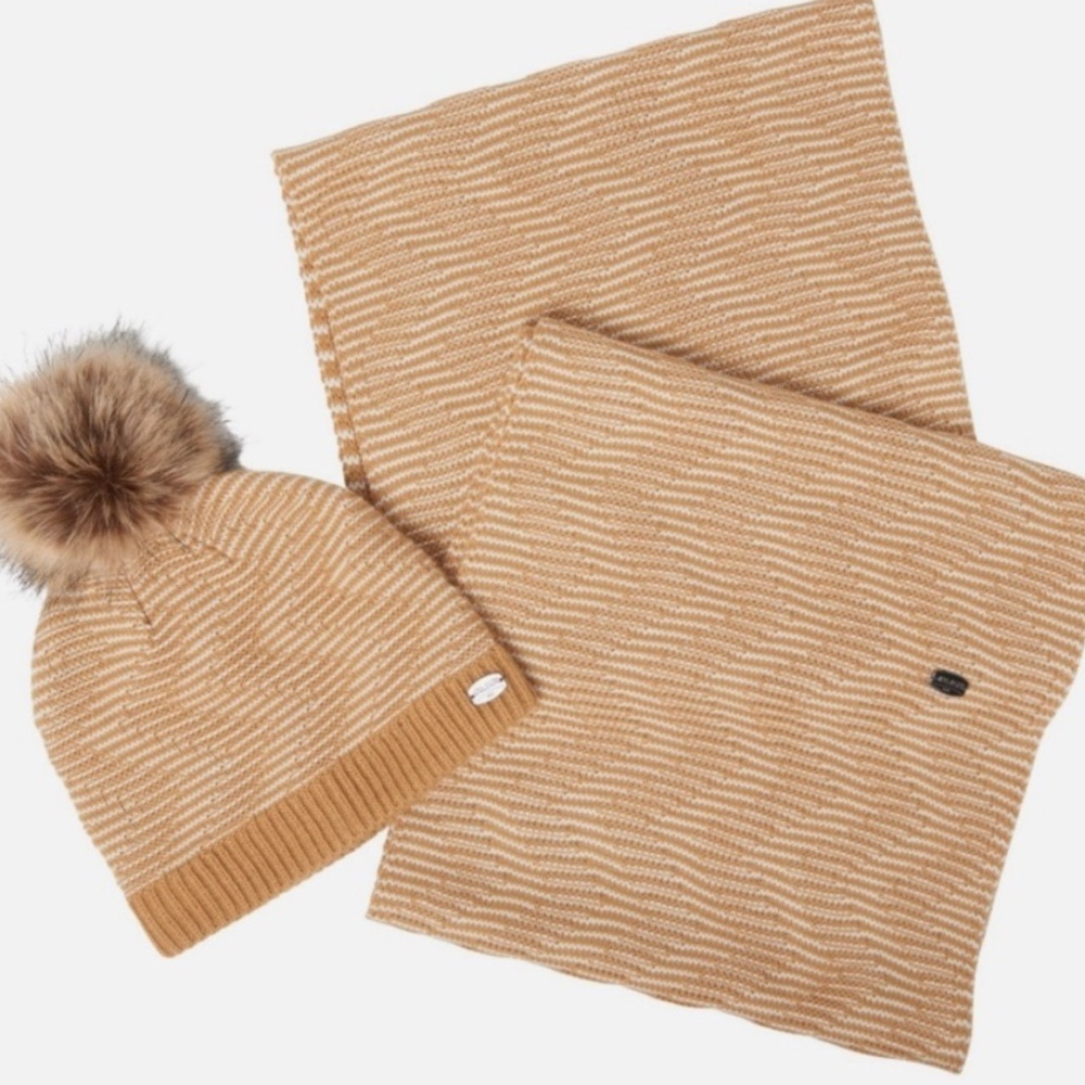 PAJAR MARTHA WOMEN'S HAT & SCARF SET Cozy Tan Kids Beanie and Scarf Set